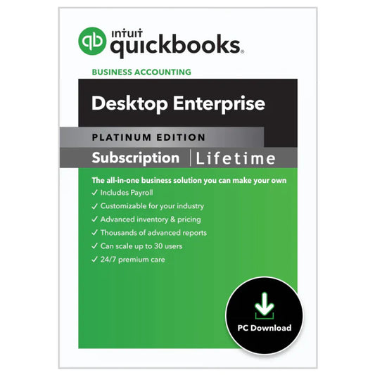 QuickBooks Enterprise 2024 For windows – lifetime license, not a Subscription